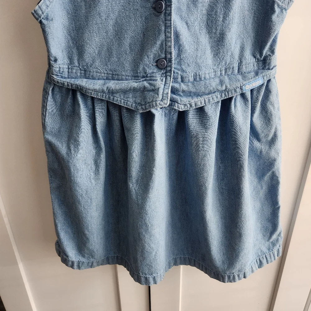 Vintage Oshkosh Bgosh Vestbak Chambray Denim Dress Cotton 6X